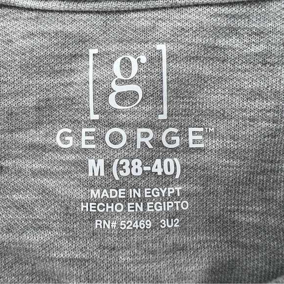 NEW George Light Grey Pullover Jacket Medium Mens Long Sleeve Stretch Zip Collar - Picture 6 of 10